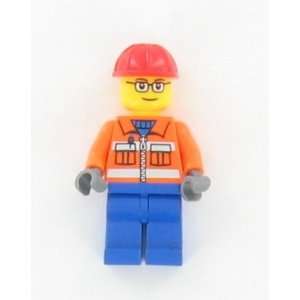  Lego Construction Worker Mini figure w/ glasses sold loose 