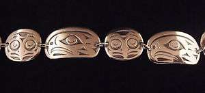 Northwest Coast Eagle & Owl Sterling Link Bracelet  