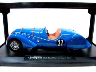 NOREV 1937 PEUGEOT 302 DARLMAT LE MANS BLUE 1/18 CAR  