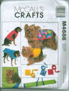 McCalls Craft Pet Dog/Cat Bed/Clothes Sewing Pattern +  
