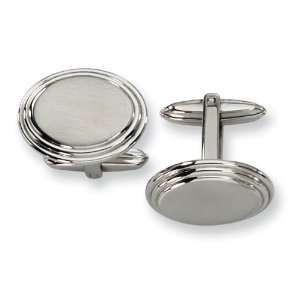  Chisel Brushed Ovals Stainless Steel Cuff Links Chisel 