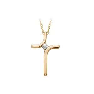  10kt. Gold, Cross Pendant with Diamond Accent Jewelry