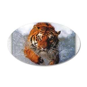  38.5x24.5O Wall Vinyl Sticker Bengal Tiger in Water 