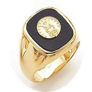    Air Force Rings   14k Gold Black Onyx Solid Back Air Force Ring