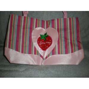  Pink and Red Strawberry Tote Bag 