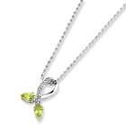 Gold Silver Peridot Necklace  