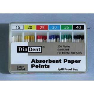 Diadent Paper Points (Non Marked) Iso Size Chart Cells (200 / Box 