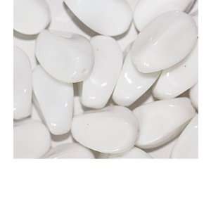  White Oval Drop Czech Pressed Glass Beads: Arts, Crafts 