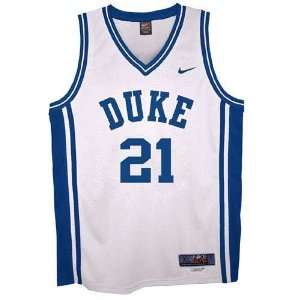  Nike Elite Duke Blue Devils #21 White Swingman Basketball 