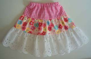 18 Inch DOLL CLOTHES Tiered Peasant Skirt 3 PC Set L@@K  