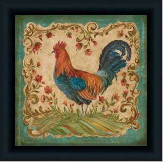 French Country Kitchen Rooster II Decor Print Framed  