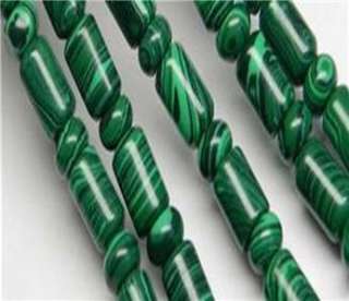 6x9mm Green Malachite Gem Column Loose Bead 15  