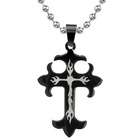   gothic chic stainless steel gunmetal medieval gothic cross pendant
