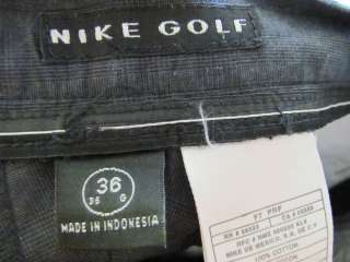 NIKE GOLF Pants mens W36 L30 Black Gray PLAID lightweight fabric 