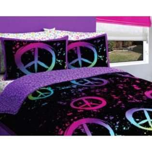   Black Purple Full Comforter Set 7 Piece Bed In A Bag Set 