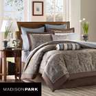   Madison Park Whitman Blue 12 piece California King size Bed in a Bag