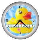   Collectibles Silver Wall Clock of Girl Rubber Ducky Bathroom Cute Duck