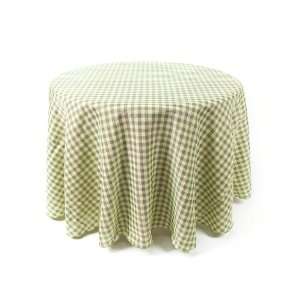   Bistro Green & White Round Checkered Tablecloths