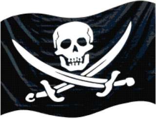 Pirate Flag Jolly Roger Counted Cross Stitch Pattern  