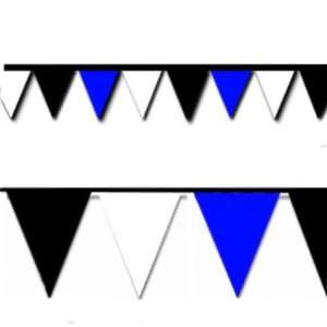  Blue, Black and White Triangle Pennant Flag 100 Ft.: Toys 