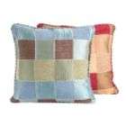 Essential Home Chenille Block Decorative Pillow With Braided Trim