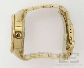 Michael Kors Ladies Gold Ritz Horn Chronograph Analog Quartz Watch 