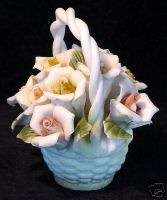 Bisque Basket with Roses Italian Carbomboniere New 3  
