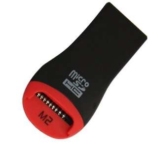  Black/Red USB 2.0 Mini Card Reader for MicroSDHC 