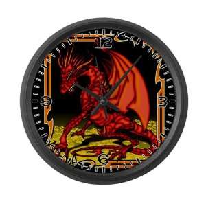  Large Wall Clock Red Dragon Tapestry: Everything Else