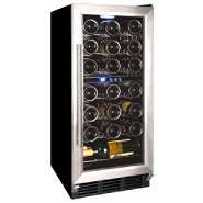 Vinotemp 32 Bottle Wine Cooler. Black cabinet with Stainless Steel 