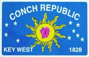 Key West Sign Conch Republic Flag,   