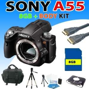  Sony a55 DSLR Camera (Body) + Premium Carrying Case, 8gb 