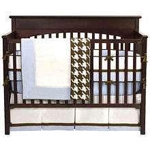 Bacati Metro Blue, White & Chocolate 4pc Crib Bedding Set   Bacati 