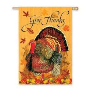  Give Thanks Colorful Turkey Thanksgiving Garden Flag 