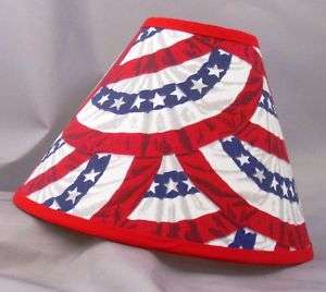 New Lamp Shade Patriotic U.S. Flag Swag Red White Blue  