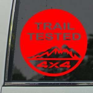  Trail Tested Off Road 4x4 Red Decal Truck Window Red 