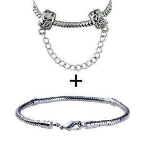   Metalwork Lock Beads Bracelet Fits Pandora Charms Pugster Jewelry