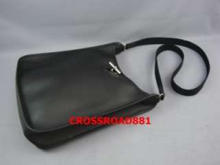   Hermes Black Leather Vespa Shoulder / Messenger Cross Body Bag Great