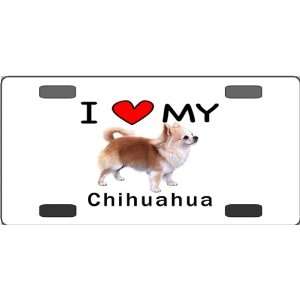  I Love My Chihuahua Vanity License Plate 
