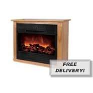 Heat Surge Roll n Glow Electric Fireplace with Amish made Wood Mantle 