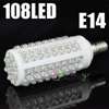 108 LED E14 5W White Corn Light Bulb 200 220V  