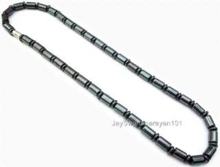 Black Magnetic Hematite Long Beaded Mans Necklace 18  