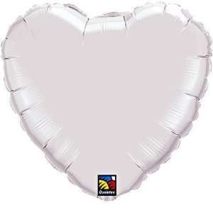   18 White/White Heart   Qualatex Shaped Balloon: Health & Personal Care