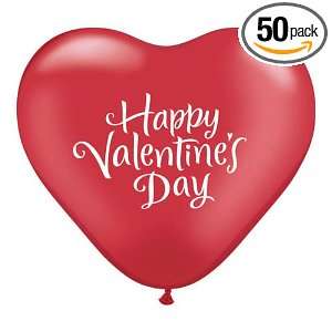   Heart Shaped Latex Balloons, Ruby Red   Pack of 50: Health & Personal