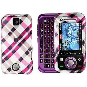   Hot Pink Plaid For Motorola Rival A455 Cell Phones & Accessories