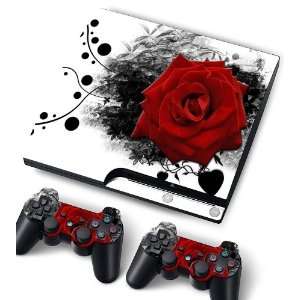   SLIM Game Console   Cover Protector Art Decal   Red Rose: Electronics