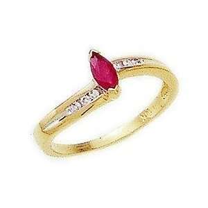  Marquise Ruby and Diamond Slender Wave Ring SZUL Jewelry