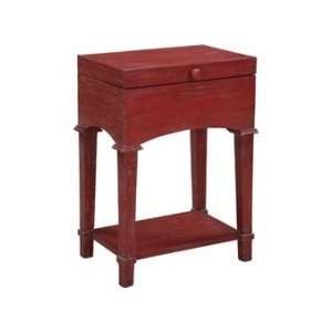   Cottage Trunk End Table in Distressed Raspberry: Home & Kitchen