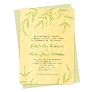  Wispy Bamboo Invitation   Real Wood Wedding Stationery 
