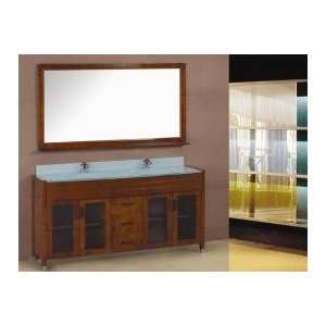   Inch Modern Double Sink Bathroom Vanity in Honey Oak